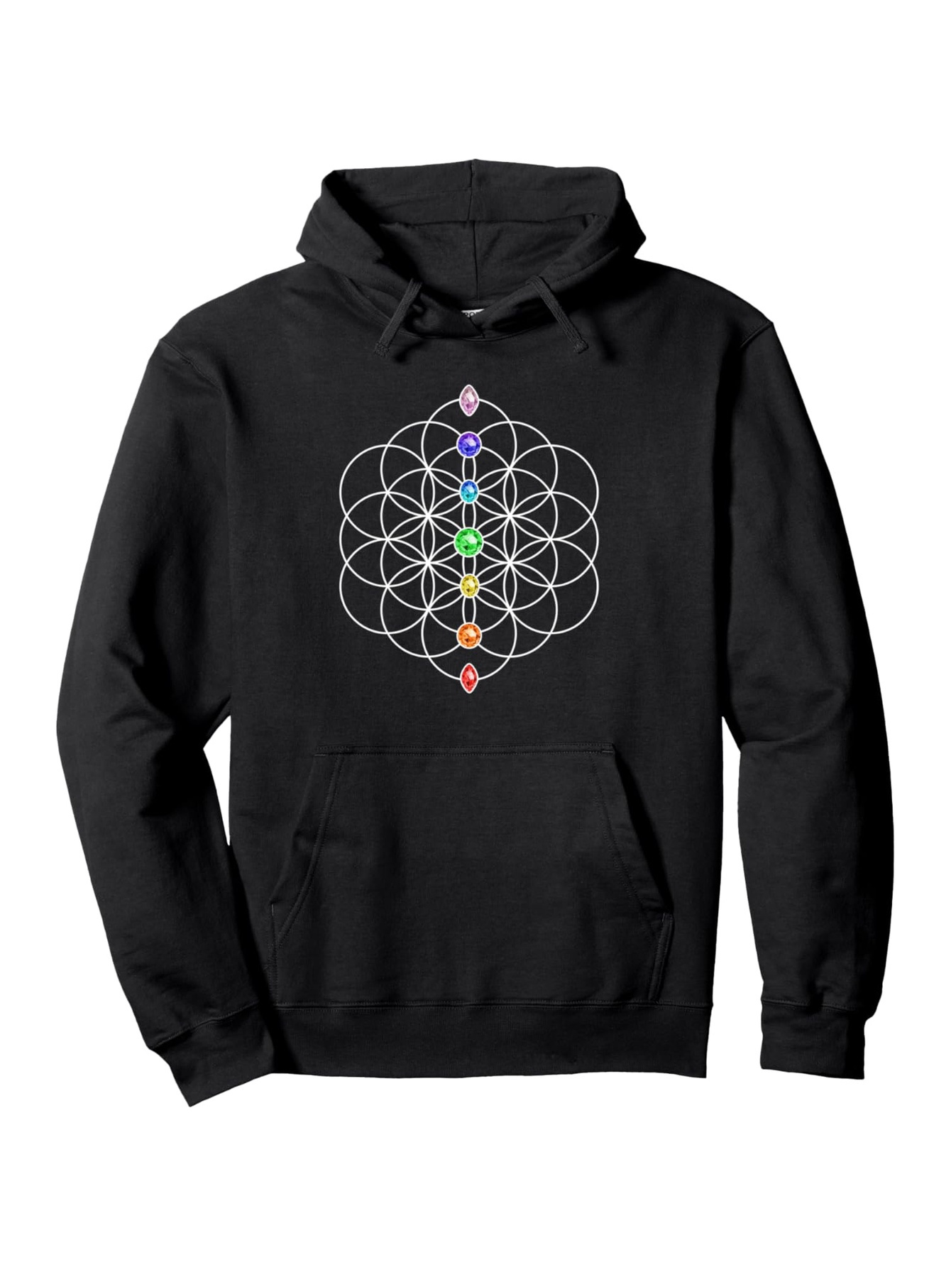 Men's Graphic Hoodie Colorful Geometric Sacred Pattern With Chakra Energy Points Hoodie
