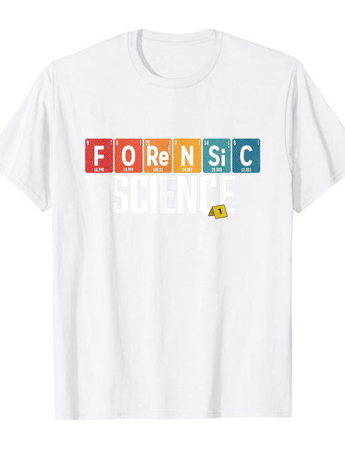 Men's Graphic T-Shirt Colorful Lettered Boxes With Crime Scene Tape Text Forensic Science