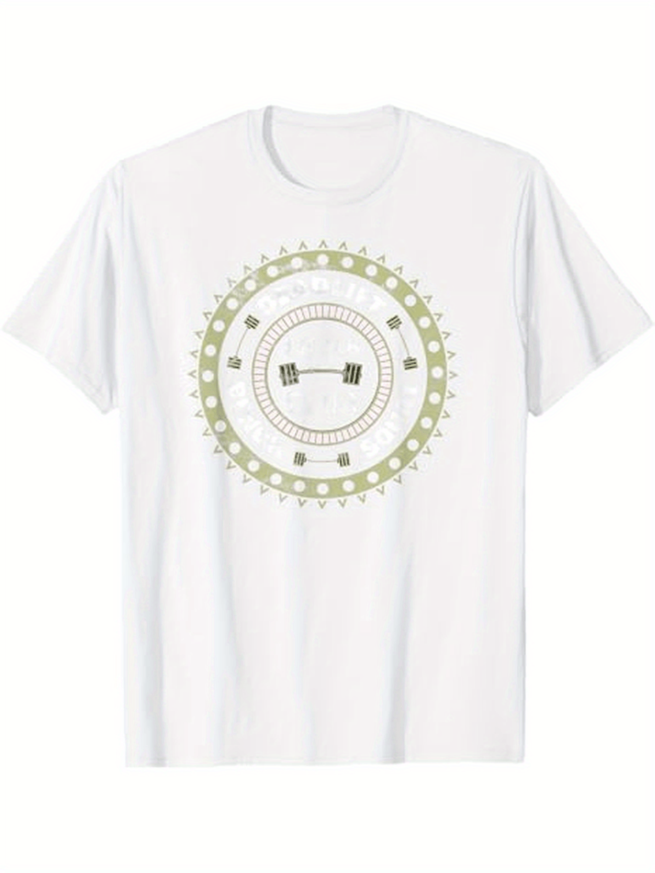 Men's Graphic T-Shirt Decorative Circular Pattern With Abstract Studded Elements Centerpiece