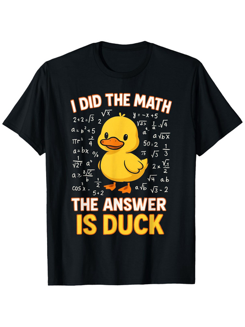 Men's Graphic T-Shirt I Did The Math With Formulas Featuring Cute Yellow Duck