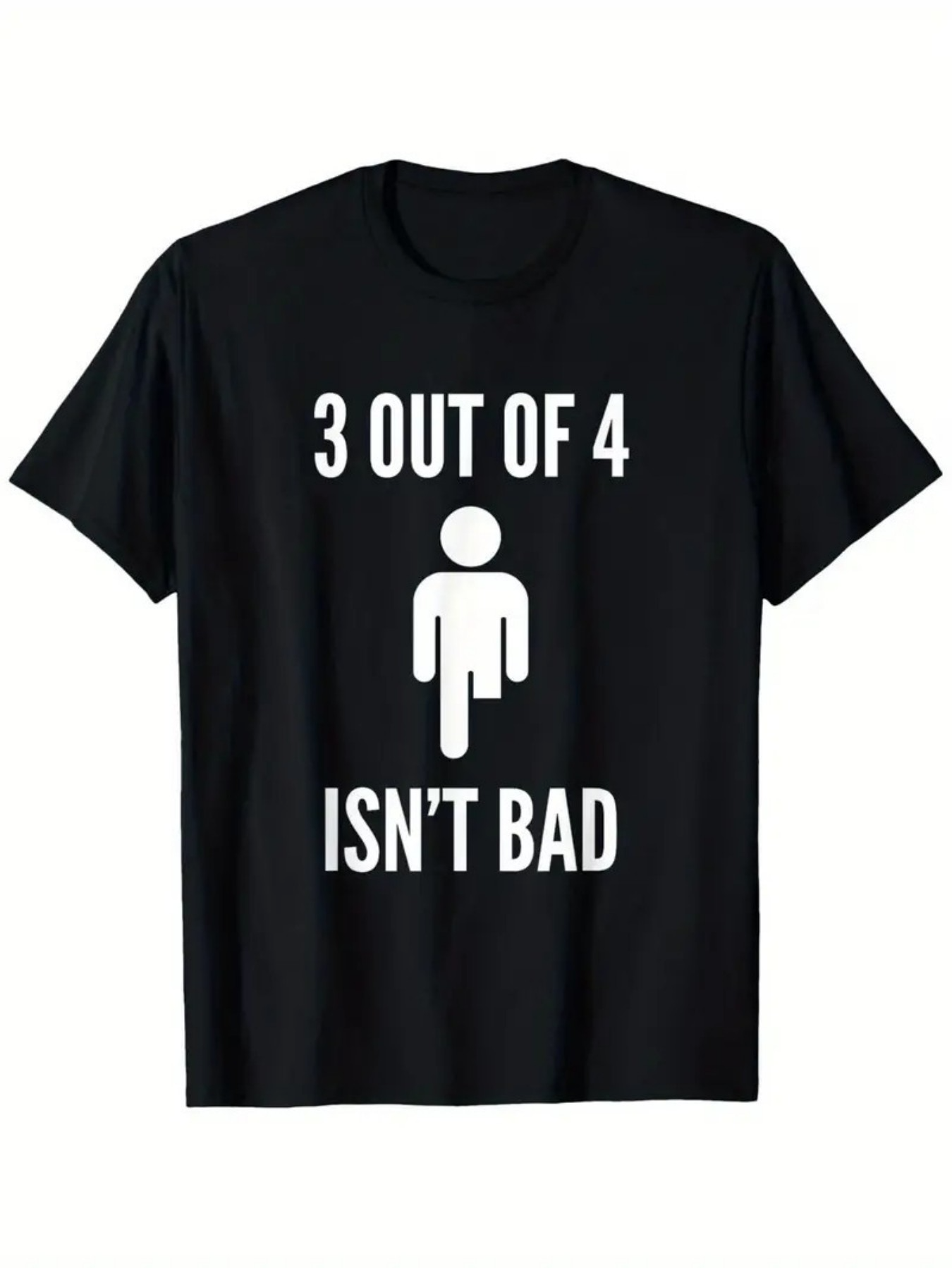 Men's Graphic T-Shirt Three Out Of Four Bold Statement With Minimalist Symbol Person