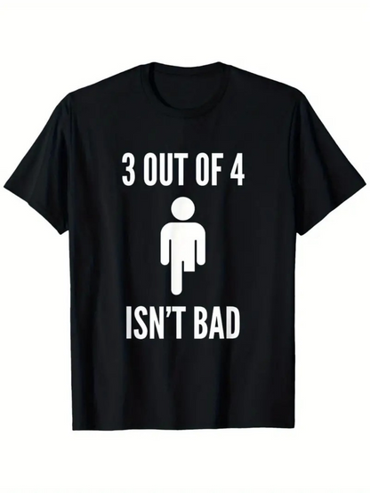 Men's Graphic T-Shirt Three Out Of Four Bold Statement With Minimalist Symbol Person