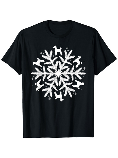 Men's Graphic T-Shirt Playful Dogs And Elegant Snowflake Pattern Centerpiece Snowflake