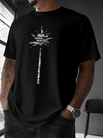Men's Graphic T-Shirt Reflections And Text Design With Modern Urban Skyline