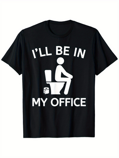 Men's Graphic T-Shirt Ill Be In My Office Toilet Humor Graphic With Sitting Figure