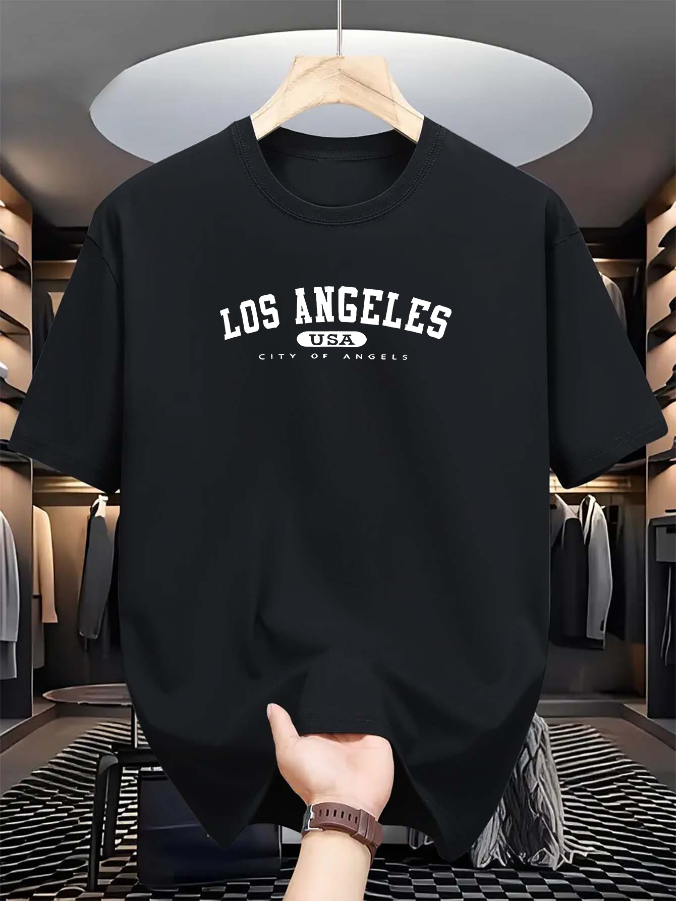 Men's Graphic T-Shirt Los Angeles 1974 Urban Street With Classic City Lettering Shirt