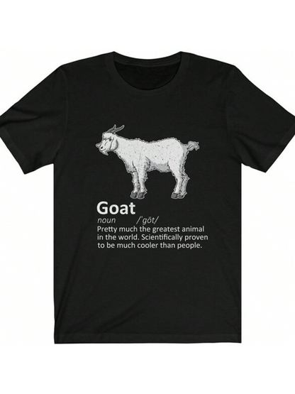 Men's Graphic T-Shirt Funny Definition Print With Hand Drawn Farm Goat