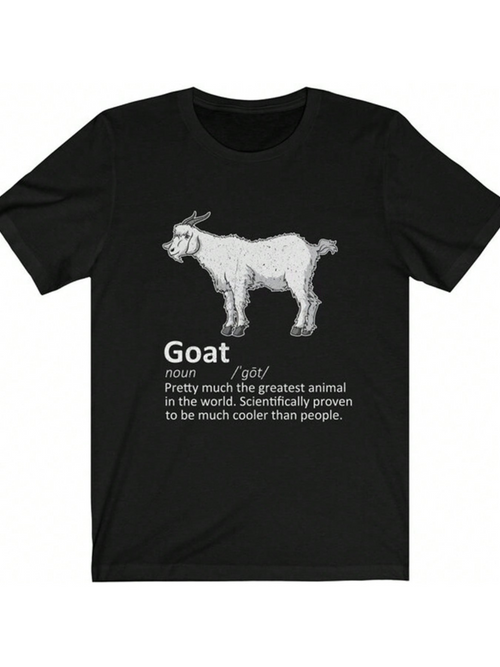 Men's Graphic T-Shirt Funny Definition Print With Hand Drawn Farm Goat