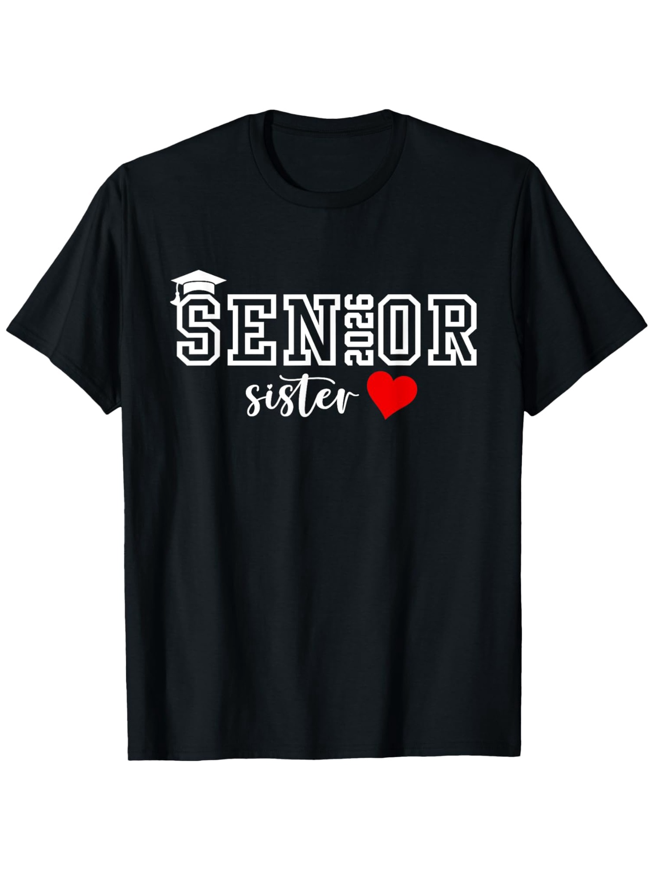 Men's Graphic T-Shirt Senior 2026 Sister With Red Heart And Graduation Cap Graphic Shirt
