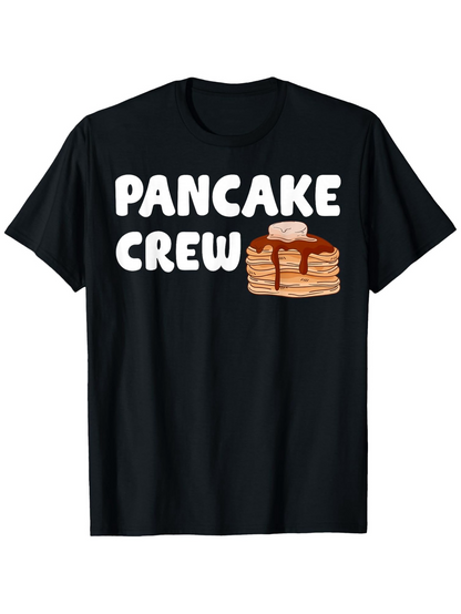 Men's Graphic T-Shirt Pancake Crew With Syrup And Whipped Cream On Fluffy Breakfast Pancake