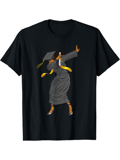 Men's Graphic T-Shirt Celebrating Success With Joyful Movements Graduation Woman