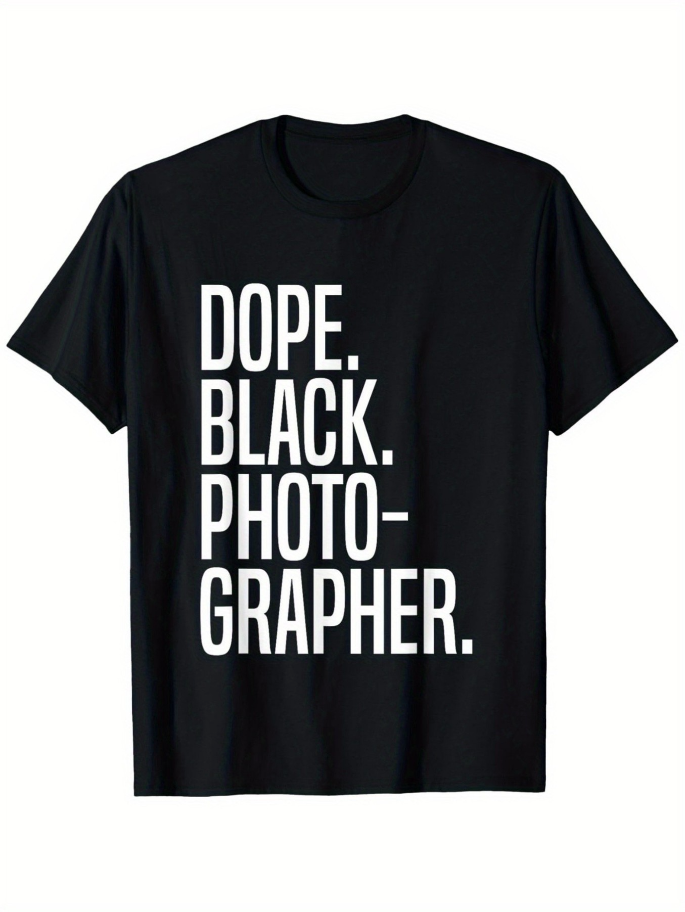 Men's Graphic T-Shirt Dope Black Photographer Bold Statement Vertical Lettering T Shirt