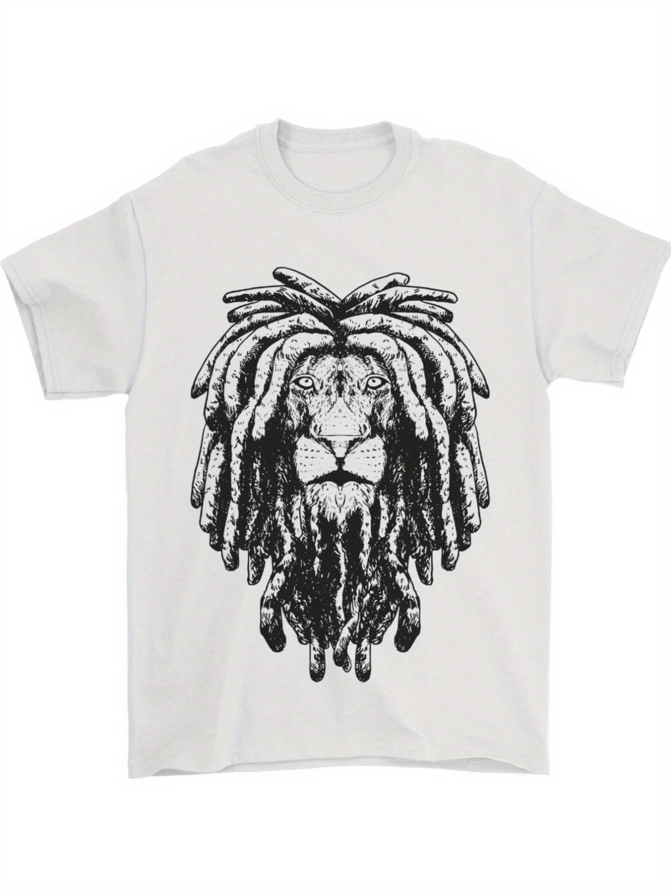 Women's Graphic T-Shirt Wild Mane With Intricate Dreadlocks Regal Lion Portrait