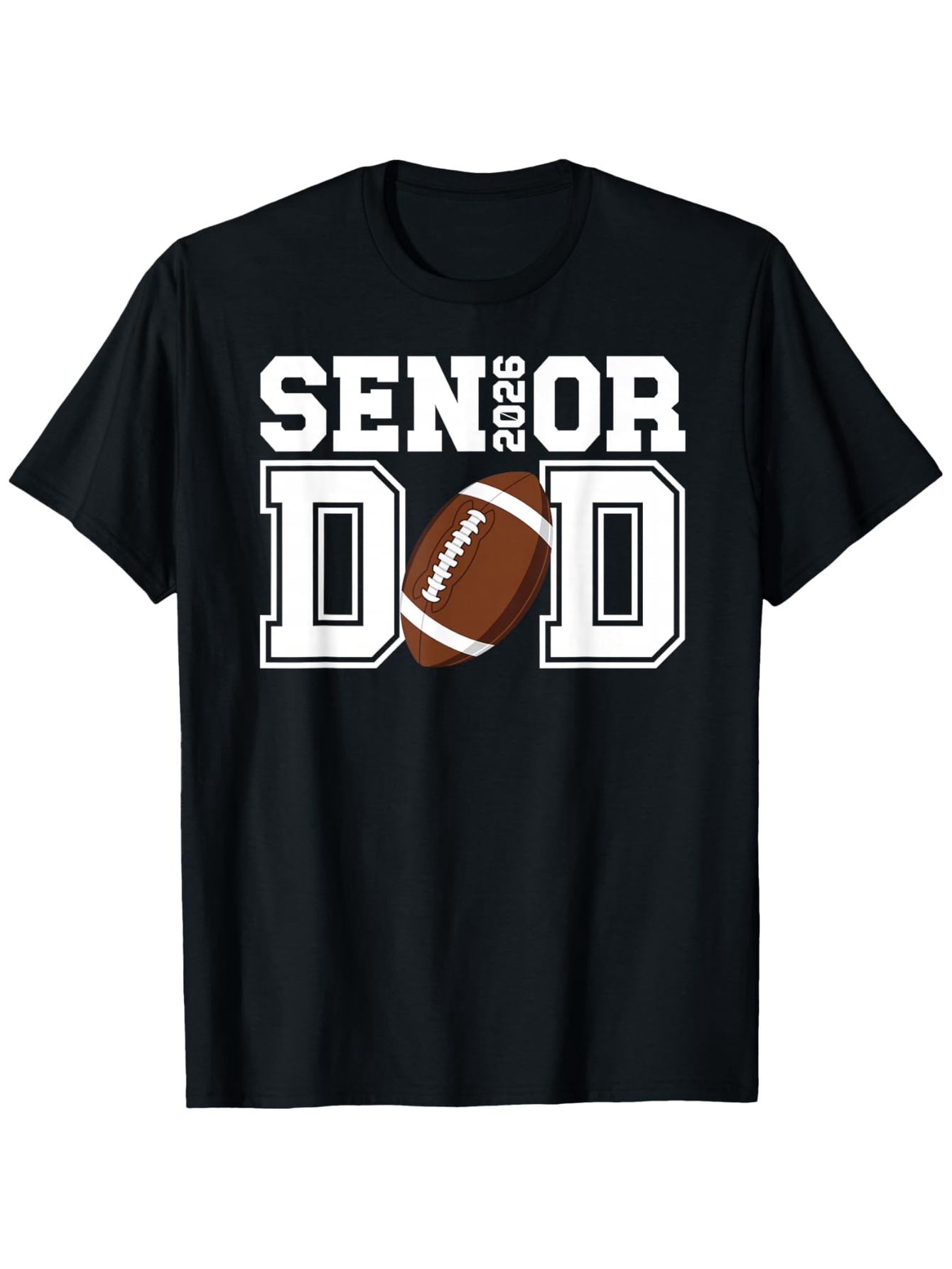 Men's Graphic T-Shirt Senior Dad With Bold Letters And Brown Football Design