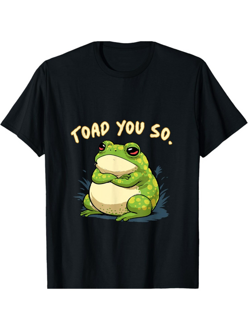 Men's Graphic T-Shirt Toad You So Playful Cartoon Frog Sitting On Patchy Grass