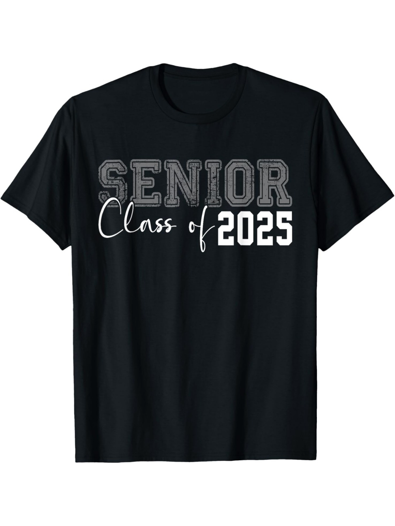Men's Graphic T-Shirt Senior Class Of 2025 Bold Lettering With Modern Contrast Graduation Theme