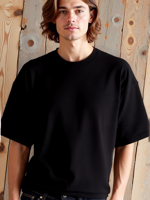 Men's Graphic T-Shirt 1 Pack Mens Black Plain T-Shirts Bulk Wholesale-Like - Lightweight Short Sleeve Round Neck Casual Tees Minimalist Plain White -Free Fabric for Summer Sports & Casual Attire - All-Season Fit (M