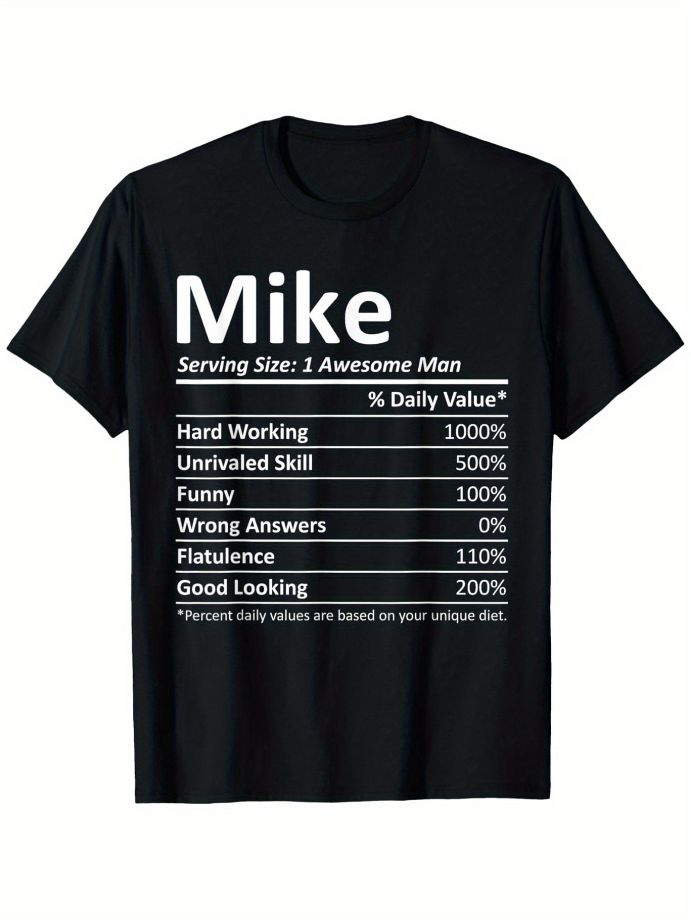 Men's Graphic T-Shirt Mike Awesome Man Daily Value Chart With Funny Skill Tables