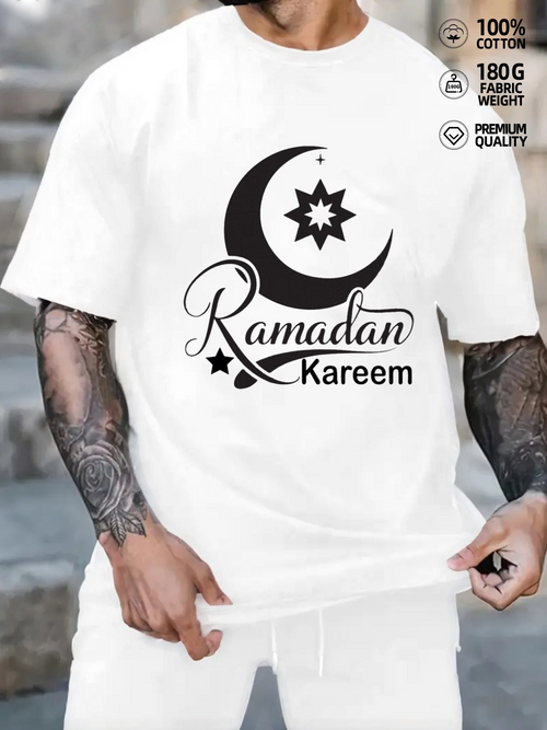 Men's Graphic T-Shirt Ramadan Kareem Crescent Moon And Stars Islamic Design