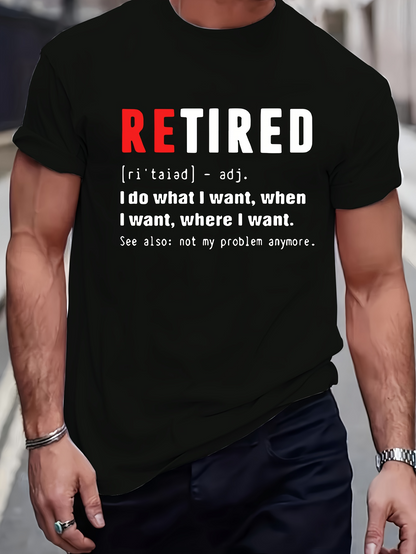Men's Graphic T-Shirt Retired Definition Bold Text Among Clever Minimalist Design