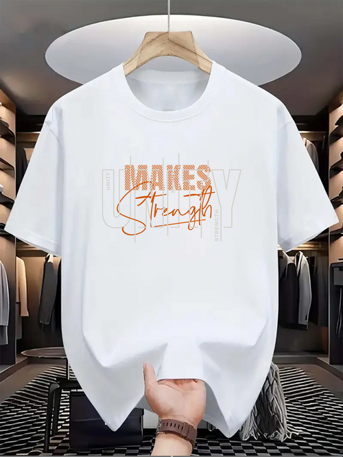 Men's Graphic T-Shirt Makes Strength With Bold Modern Lettering T Shirt