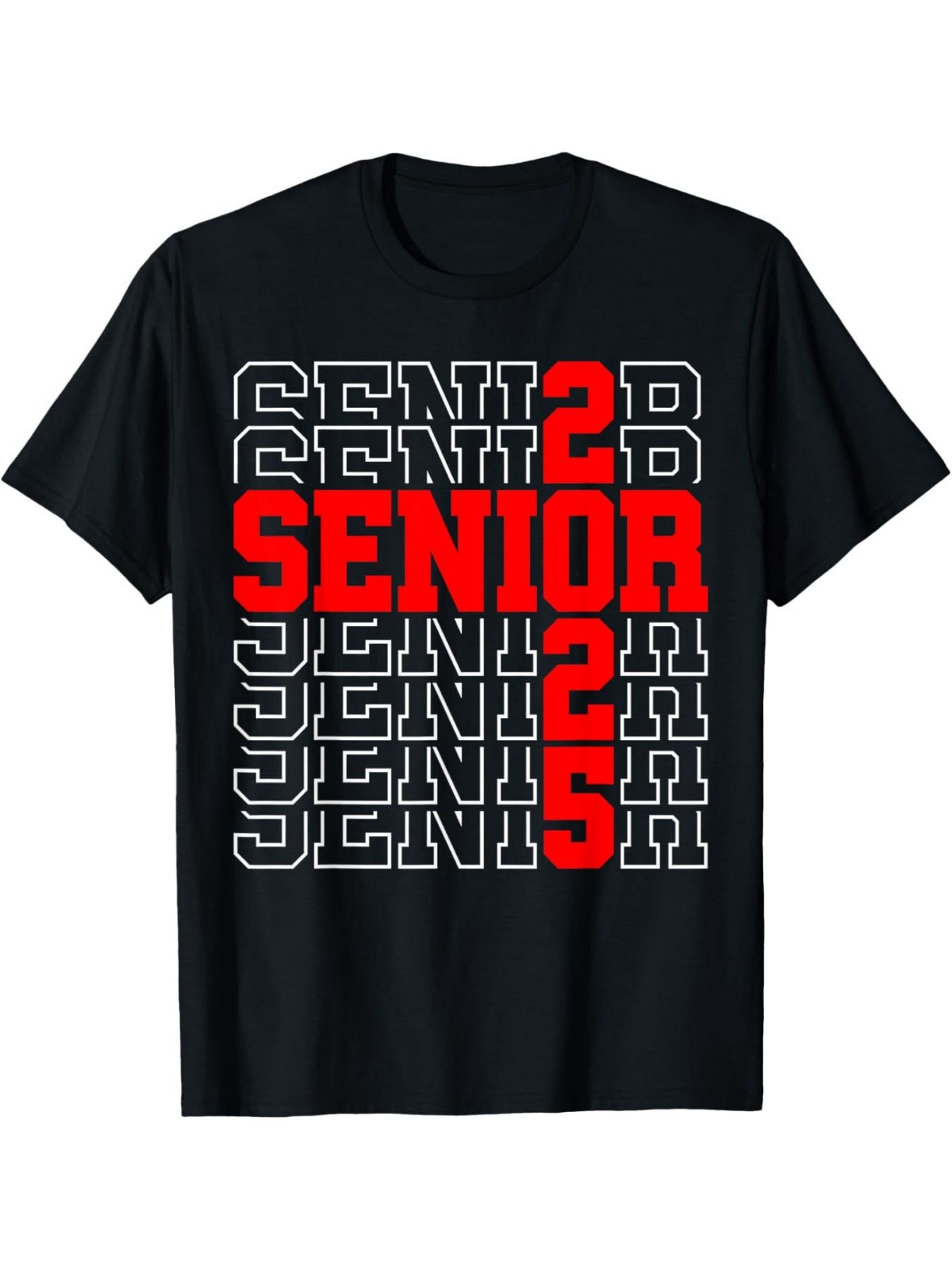 Men's Graphic T-Shirt Senior 25 Bold Red Block Numbers Senior