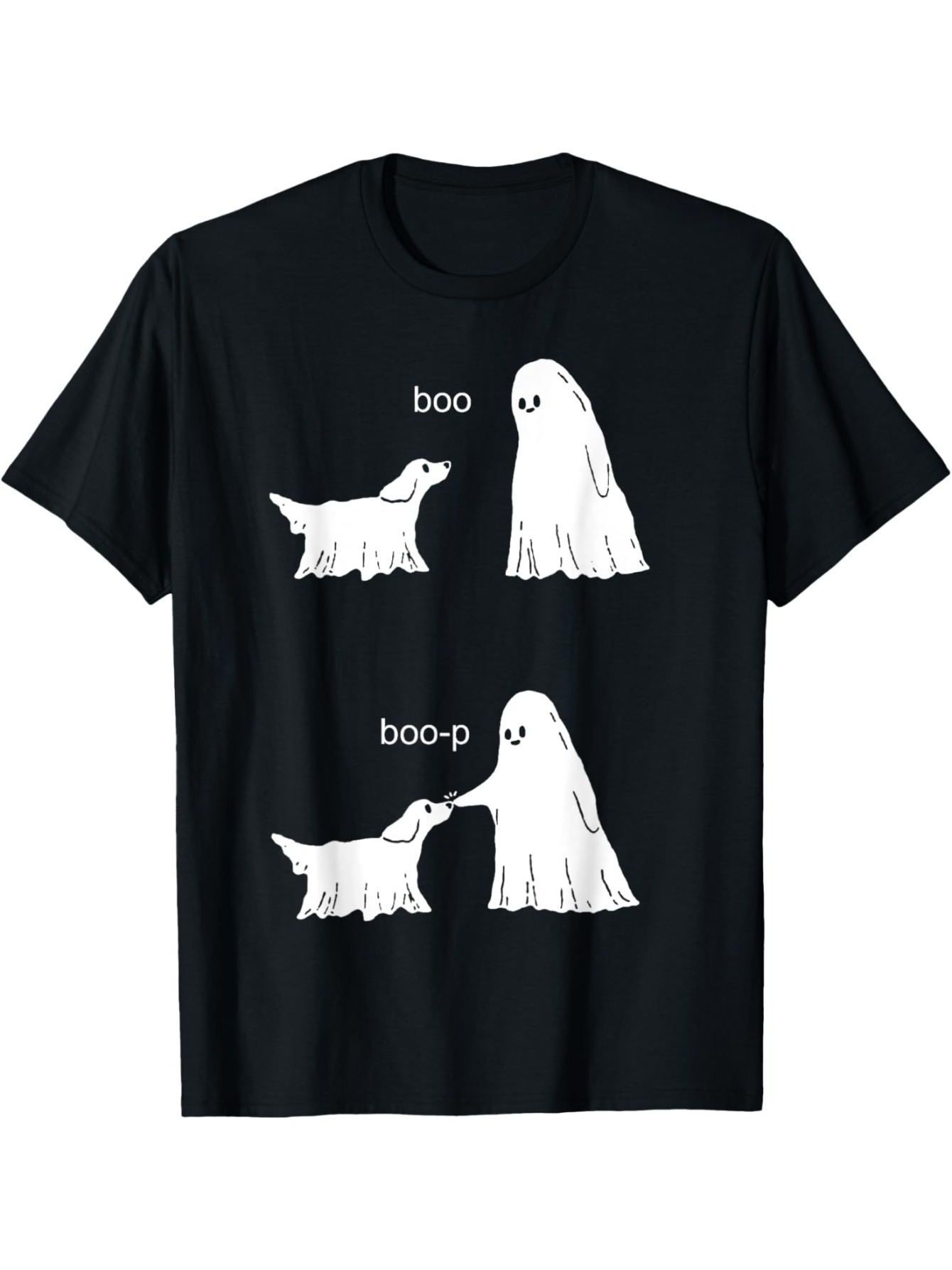 Men's Graphic T-Shirt Boo Boop Cute Dogs And Playful Ghost