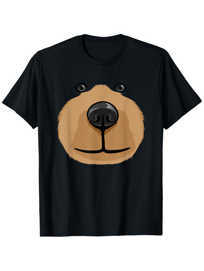 Men's Graphic T-Shirt Cartoon Style Soft Brown Face With Playful Animal Eyes Bear