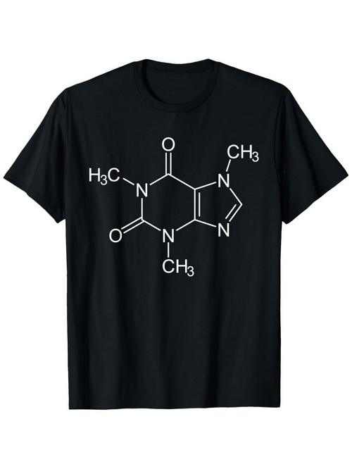 Men's Graphic T-Shirt Chemical Structure With Handwritten Elements And Laboratory Bonds Molecule