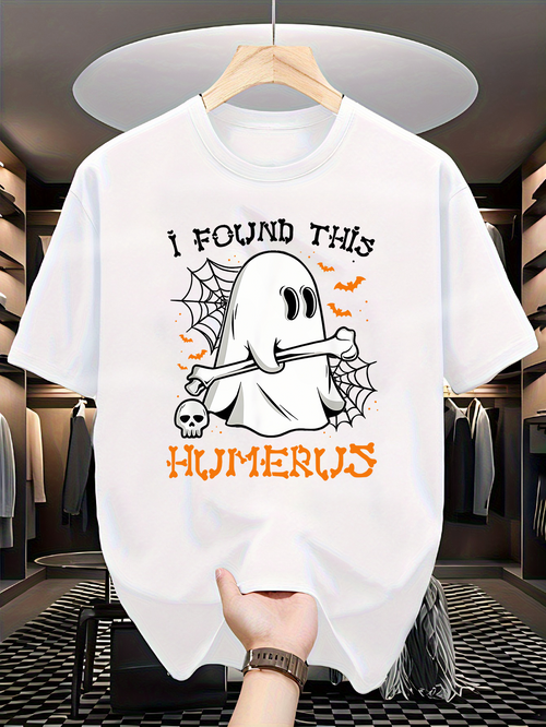 Men's Graphic T-Shirt I Found This Surprised Ghost Surrounded By Spider Webs And Bones
