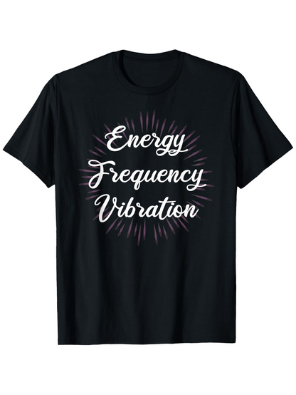 Men's Graphic T-Shirt Energy Frequency Vibration Radiating Lines And White Glow Lettering T Shirt