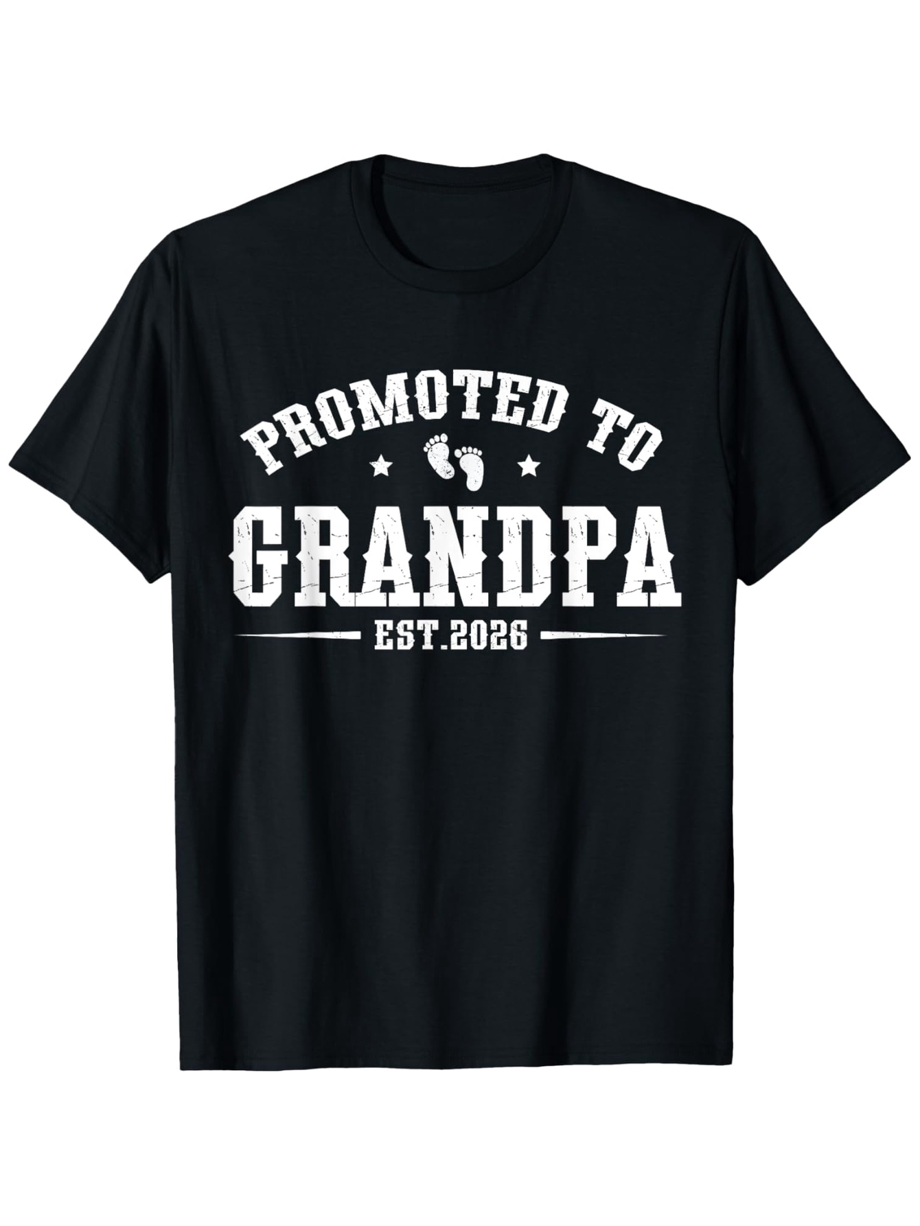 Men's Graphic T-Shirt Promoted To Grandpa Est 2026 With Tiny Baby Footprints Grandpa