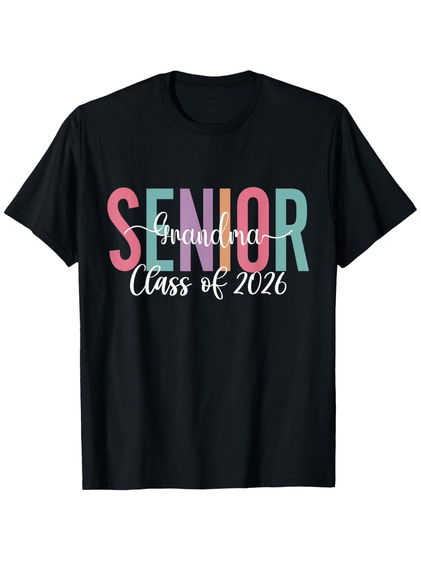 Men's Graphic T-Shirt Senior Grandma Class Of Twenty Twenty Six Colorful Letters On Shirt