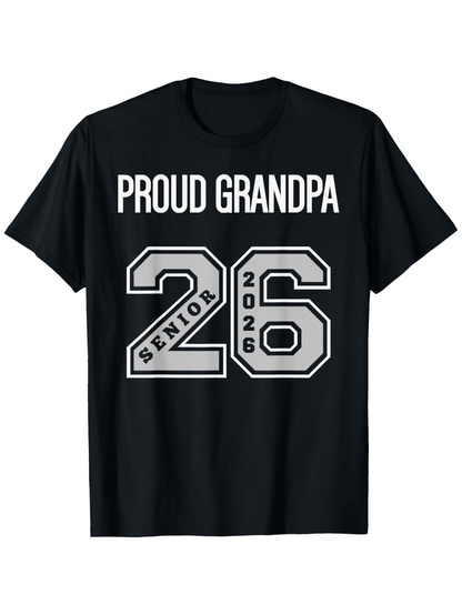 Men's Graphic T-Shirt Proud Grandpa Senior 2026 Varsity Style Numbers With Bold Lettering T Shirt