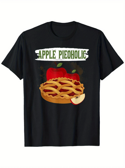 Men's Graphic T-Shirt Apple Pieoholic Fresh Apples With Golden Brown Baked Crust Pie
