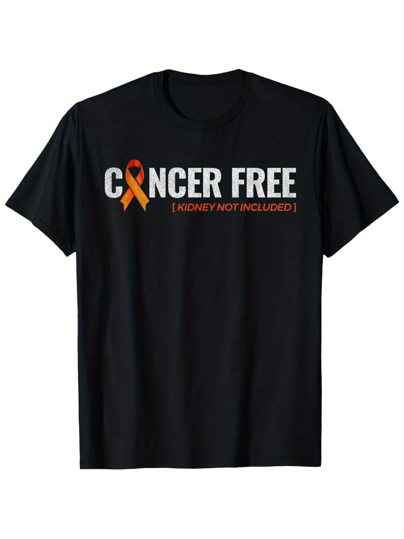 Men's Graphic T-Shirt Cancer Free Awareness Ribbon With Empowering Printed Message Shirt
