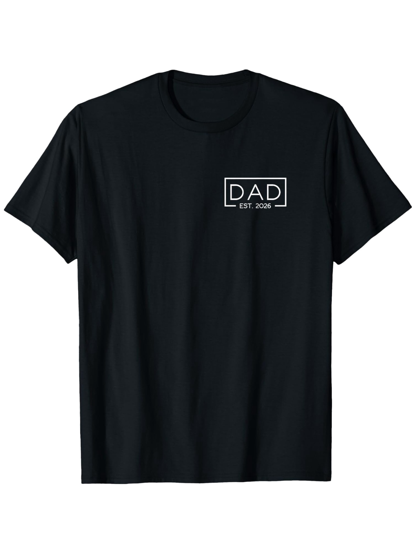 Men's Graphic T-Shirt Dad Est 2020 Minimalist Monochrome Typography On Classic Black T Shirt