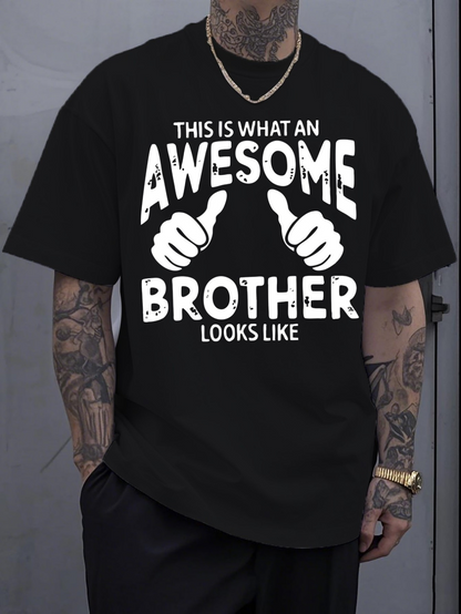 Men's Graphic T-Shirt This Is What An Awesome Brother Looks Like With Playful Hand Gesture Graphic