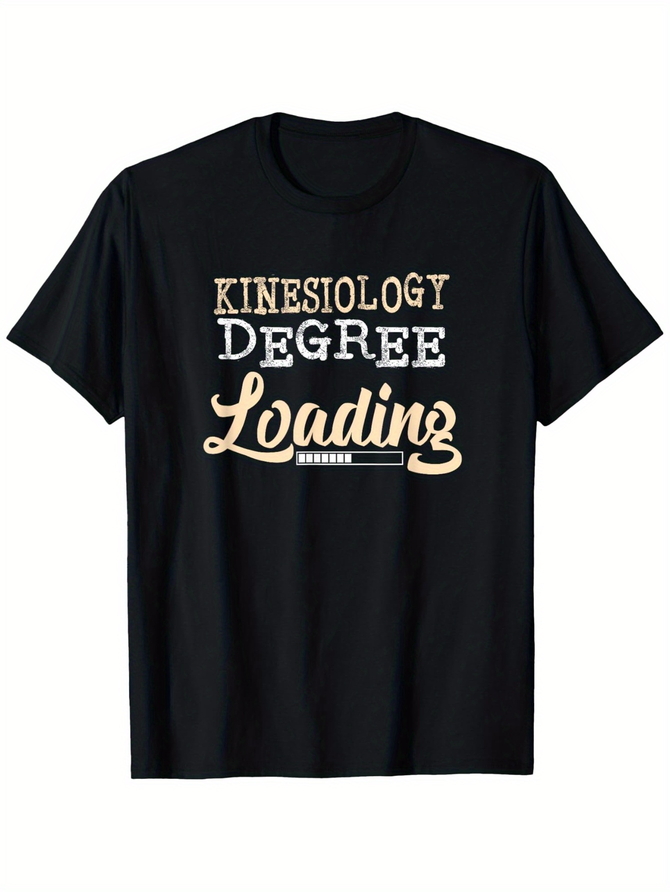 Men's Graphic T-Shirt Kinesiology Degree Loading Retro Bold Letters With Decorative Banner Motif