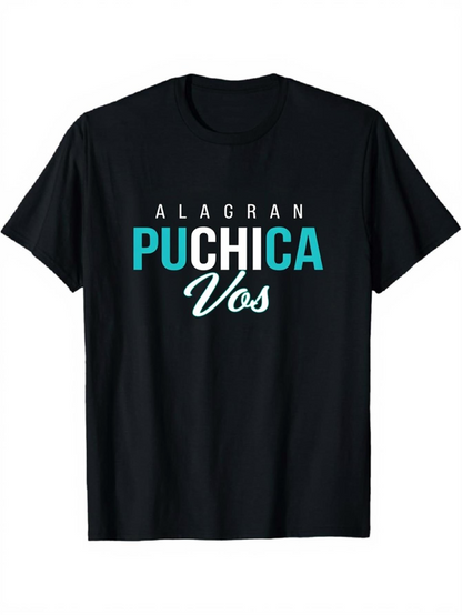 Men's Graphic T-Shirt Bold Statement Lettering With Contrasting Blue And White Typography T Shirt