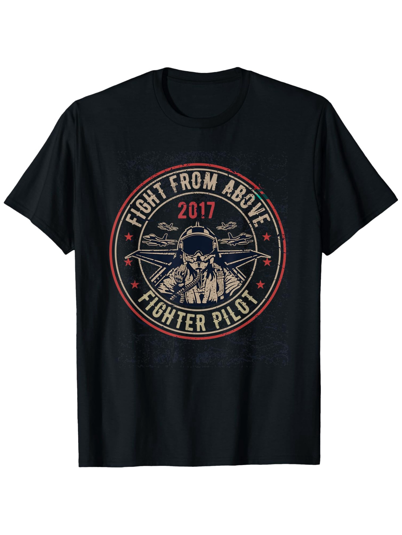 Men's Graphic T-Shirt Fight From Above Bold Fighter Aircraft Among Dramatic Skies Fighter Pilot