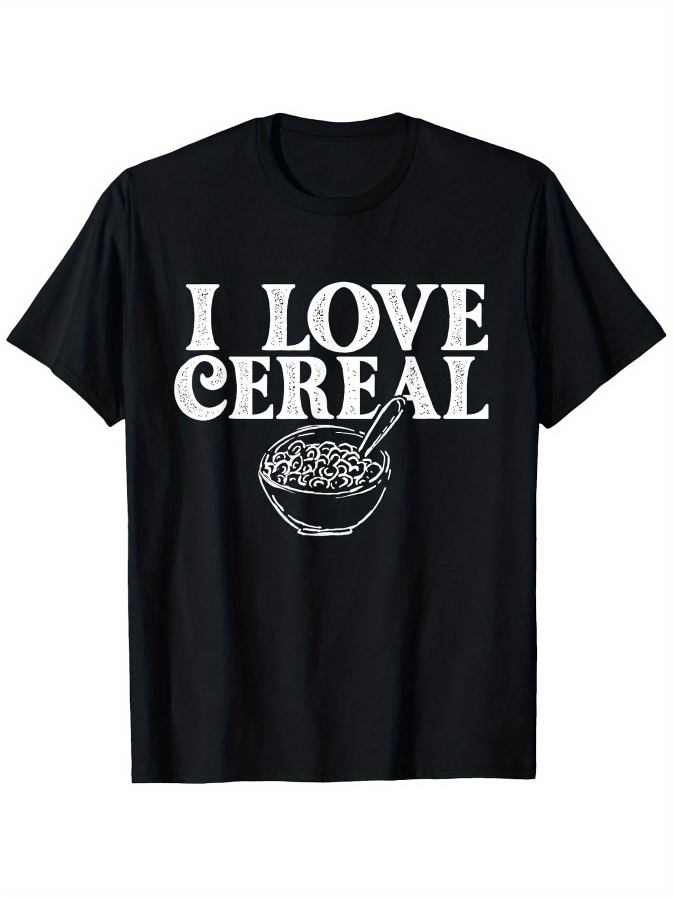 Men's Graphic T-Shirt I Love Cereal With A Bowl Of Crunchy Breakfast Cereal