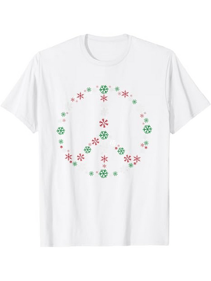 Men's Graphic T-Shirt Pastel Winter Snowflakes Forming A Peaceful Harmony Symbol