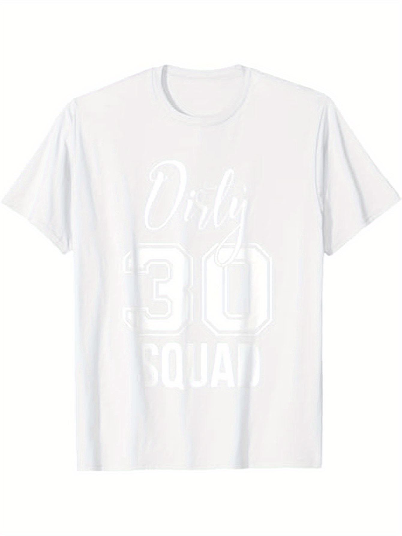 Men's Graphic T-Shirt Dirty Thirty Squad Bold Block Numbers With Playful Birthday Motif T Shirt