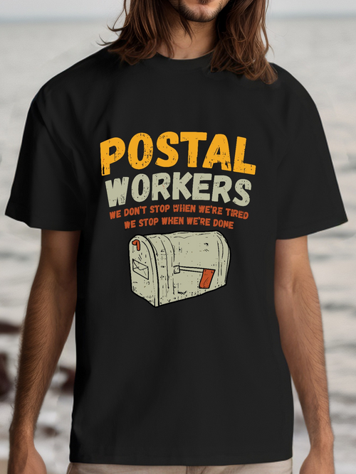 Men's Graphic T-Shirt Postal Workers Vintage Mailbox With Humorous Letter Carrier Theme