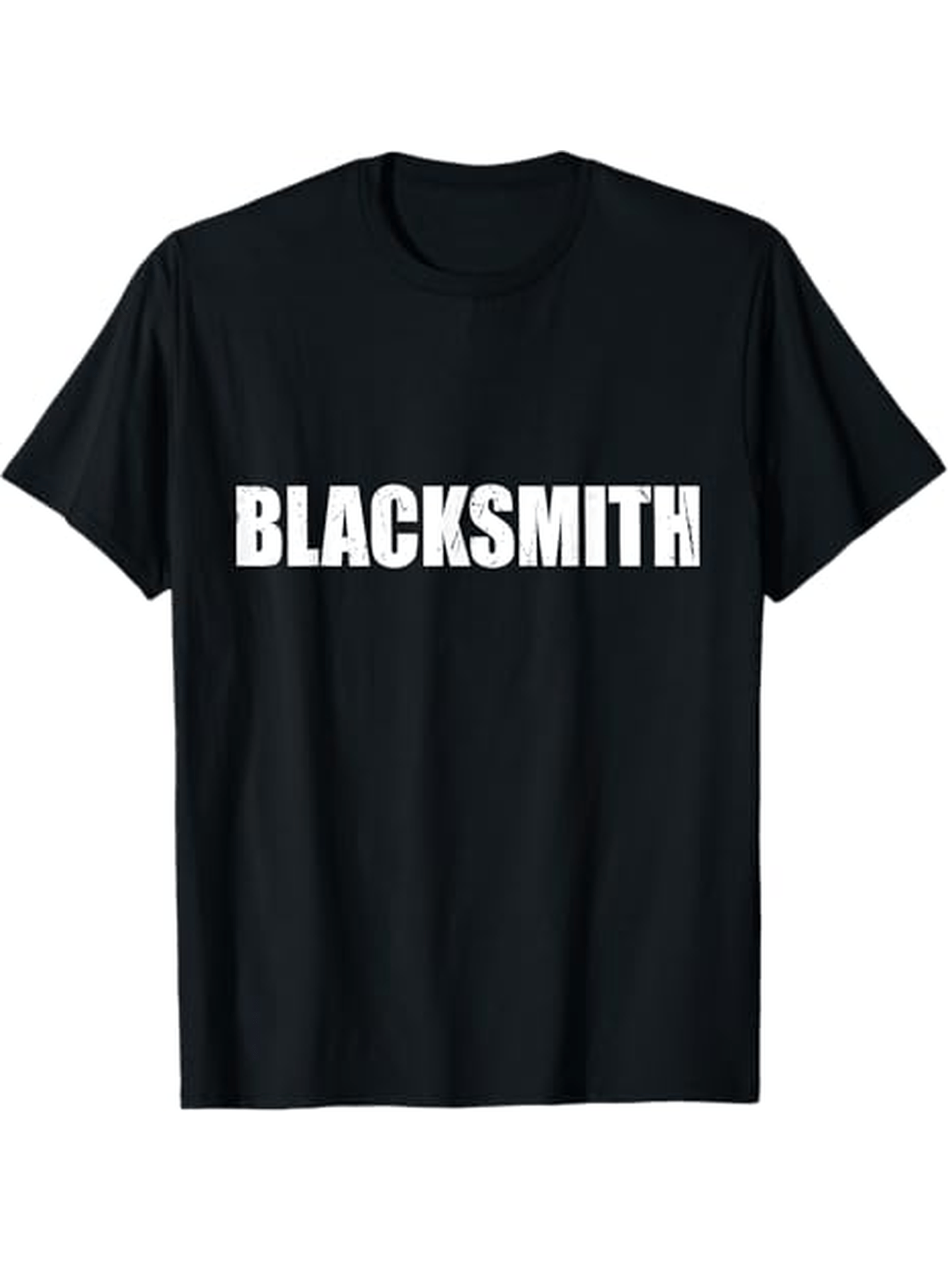 Men's Graphic T-Shirt Blacksmith Bold White Text Centered On Classic Solid Black T Shirt