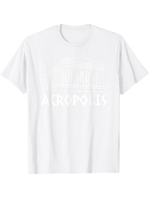 Men's Graphic T-Shirt Acropolis Ancient Marble Greek Pillars Under Bright Summer Sun Temple