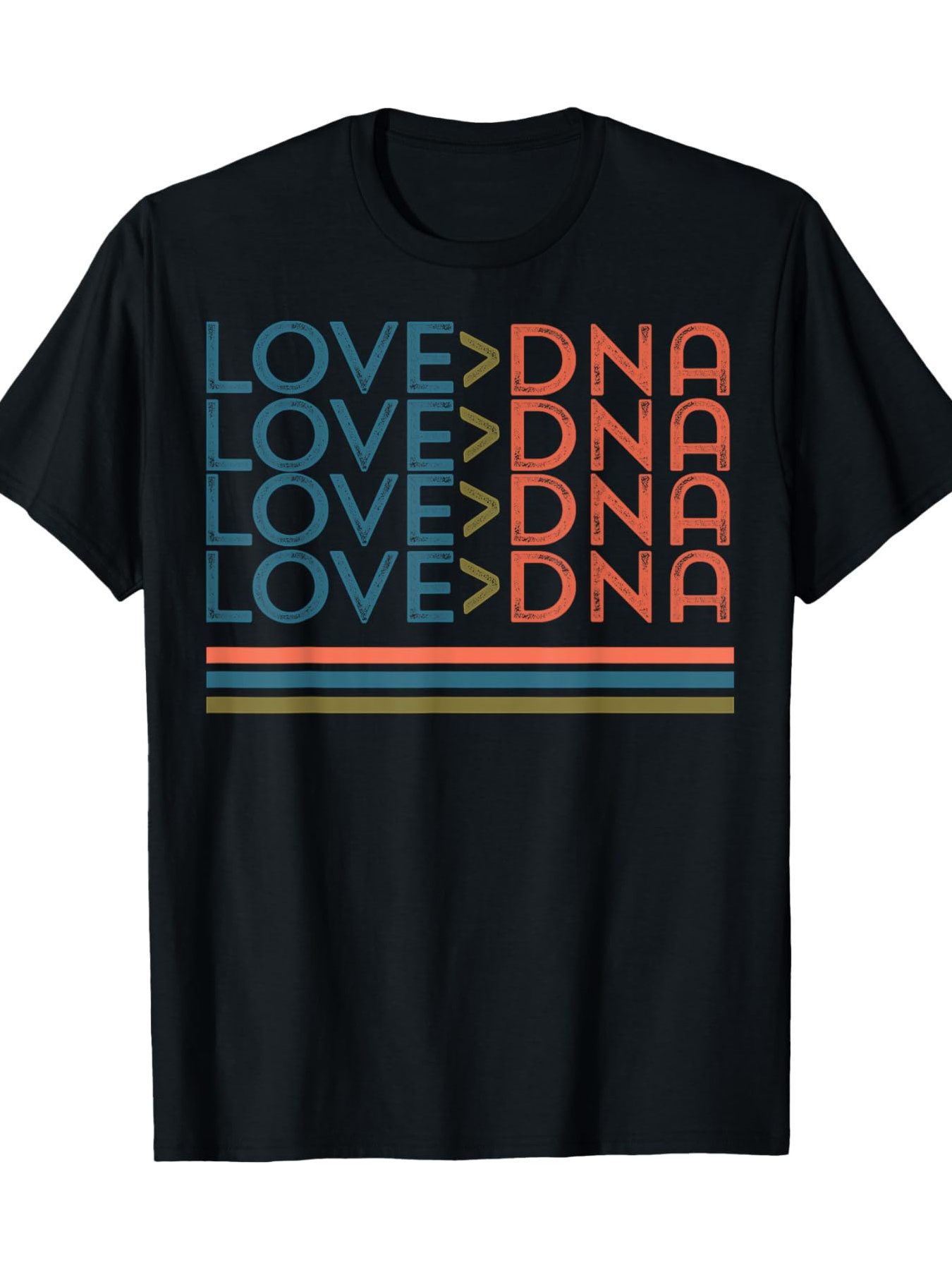 Men's Graphic T-Shirt Love Greater Than Dna Retro Colored Lines Graphic T Shirt