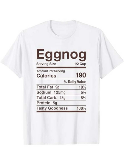 Men's Graphic T-Shirt Eggnog Nutrition Facts Table With Playful Ironic Detail Eggnog