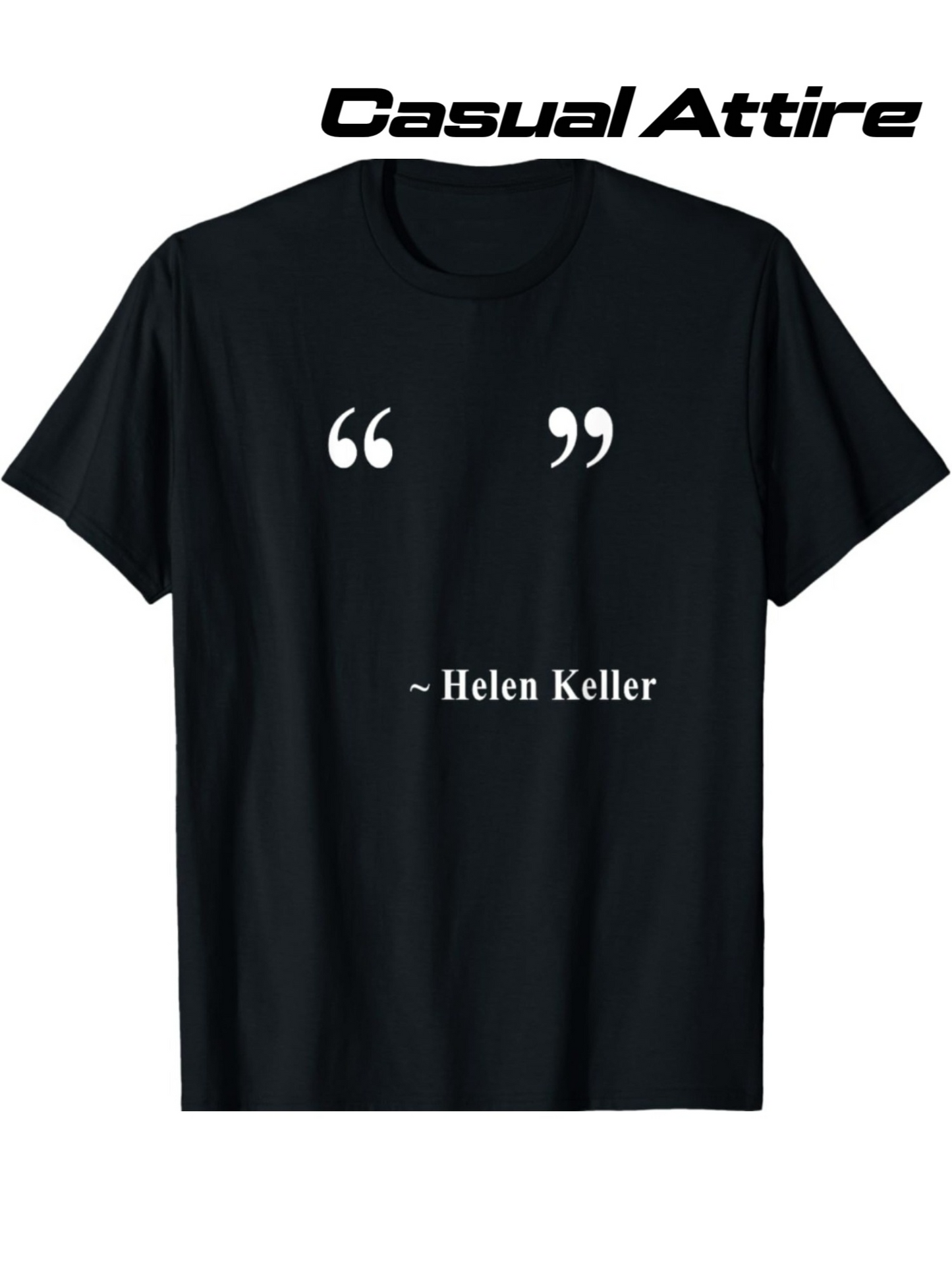 Men's Graphic T-Shirt Quotation Marks Minimalist Typography With Author Name Featuring Helen Keller